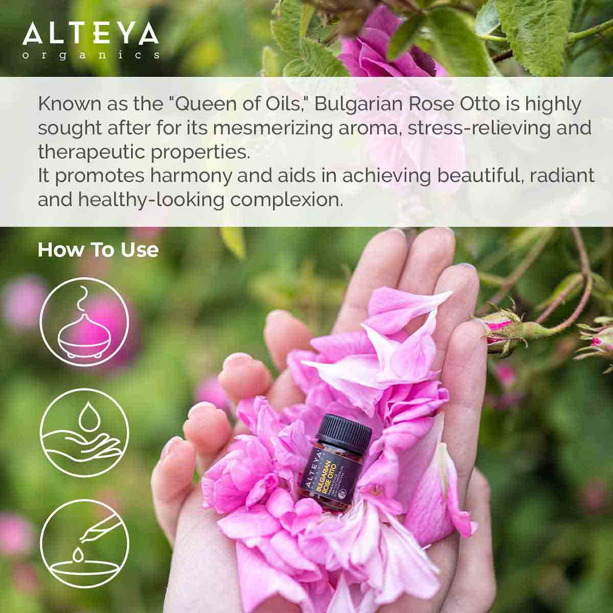 Organic Bulgarian Pure Rose Otto Oil