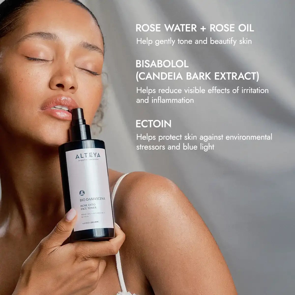 Bio Damascena Organic Rose Otto Facial Toner – Violet Glass Bottle 200ml