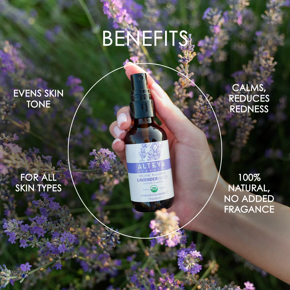 Organic Bulgarian Lavender Water Spray (100% Hydrolat)