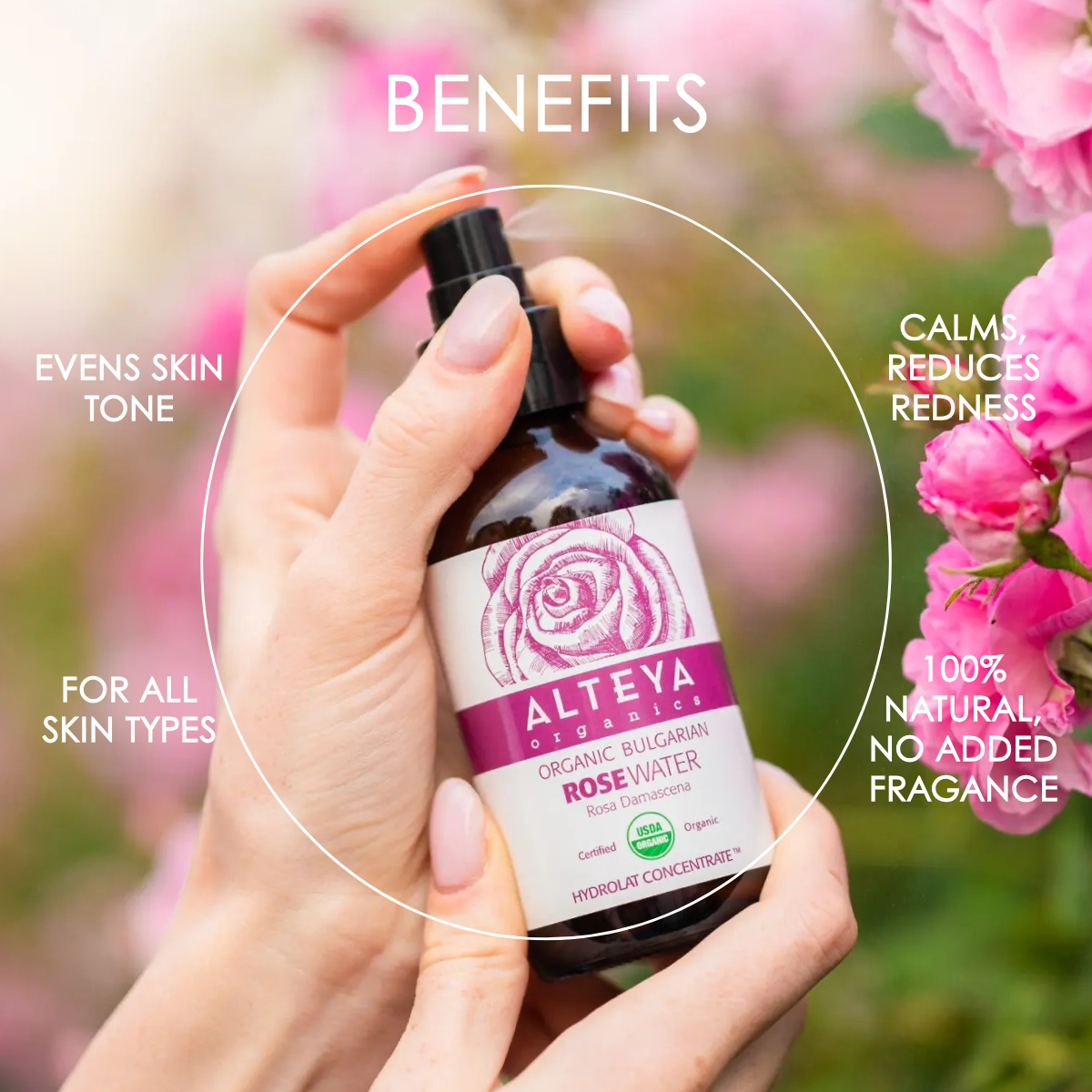Organic Bulgarian Rose Water (100% Hydrolat)