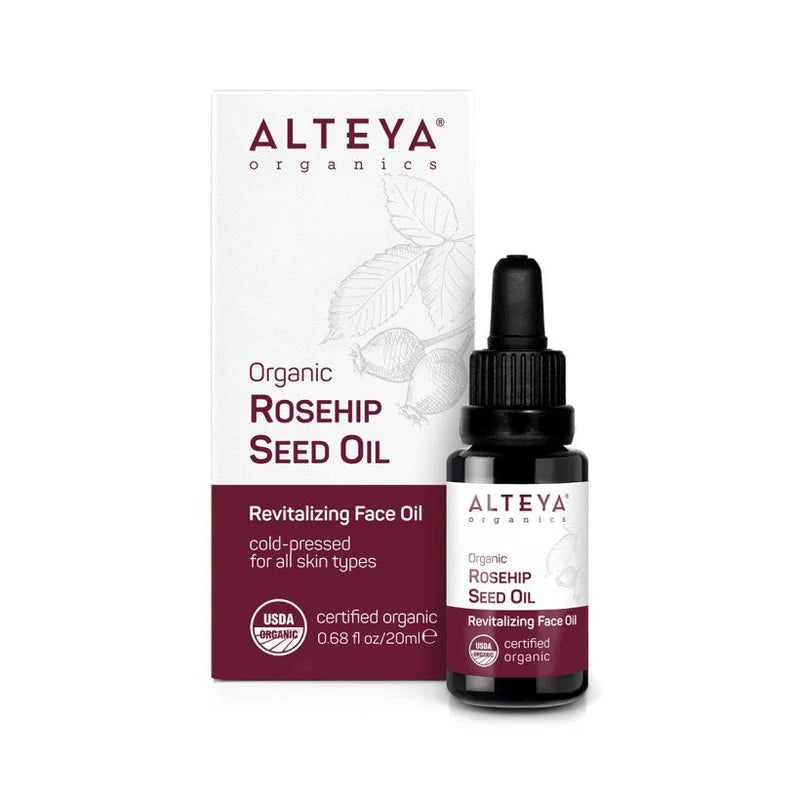 Organic Rosehip Seed Oil — 20ml Cold-Pressed Skin Revitalizer (Amber Glass Bottle with Dropper)
