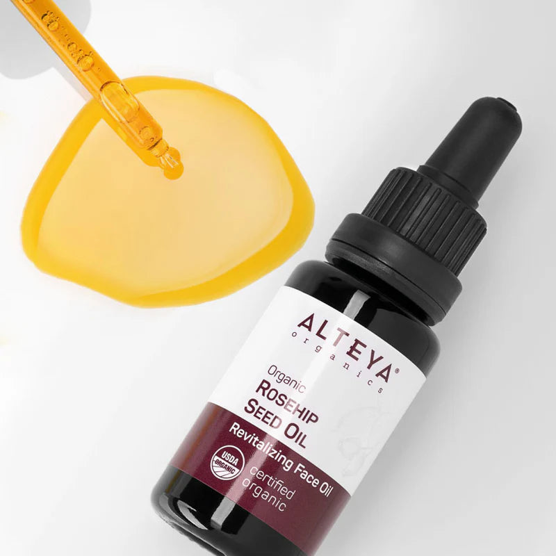 Organic Rosehip Seed Oil — 20ml Cold-Pressed Skin Revitalizer (Amber Glass Bottle with Dropper)